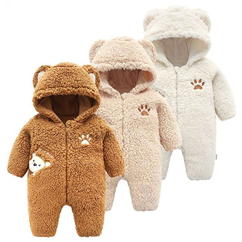 Adorable Bear Design Long Sleeve Baby Jumpsuit from Thesparkshop.in